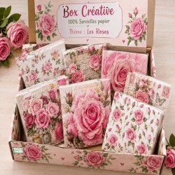 BOX 50 serviettes Les Roses
