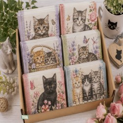 BOX 50 serviettes Les Chats