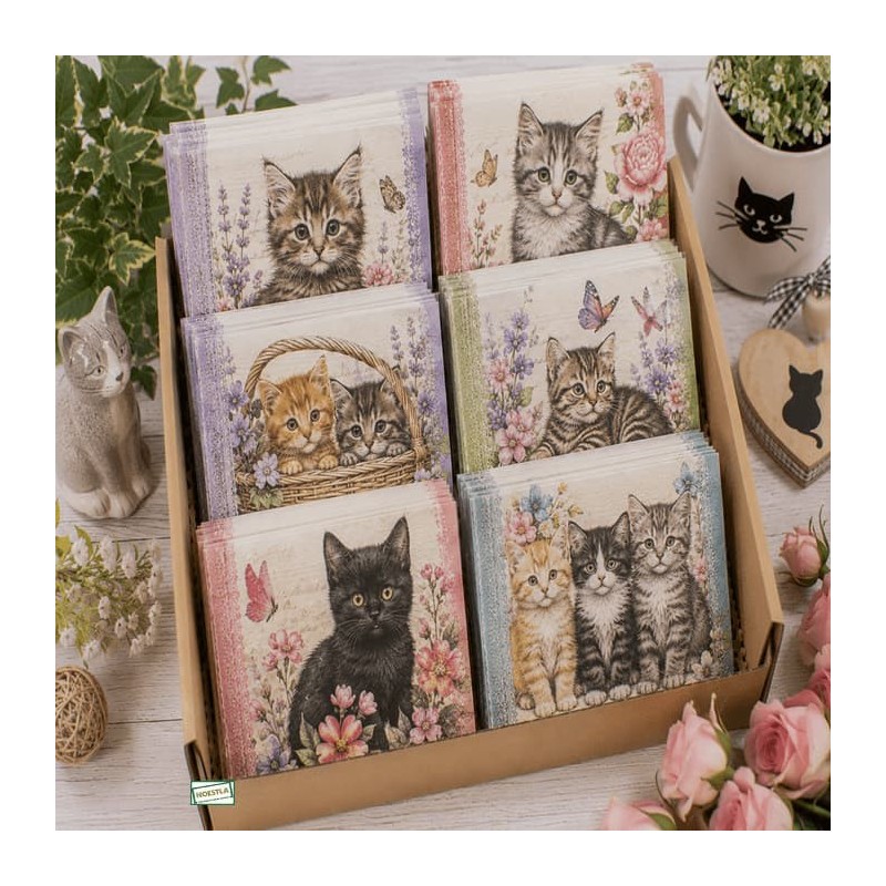 BOX 50 serviettes Les Chats