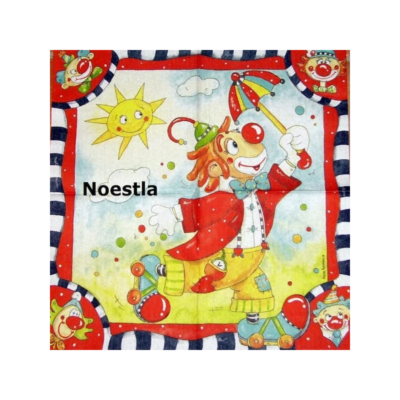 1 serviette papier Clown -107