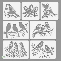 7 Pochoirs Oiseaux Loisirs créatifs