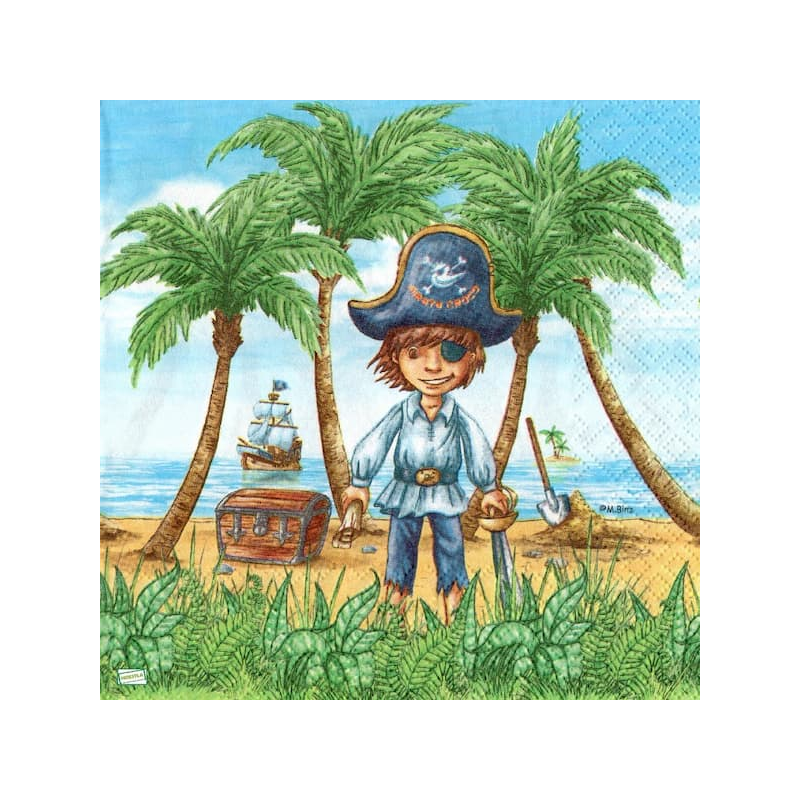 1 serviette papier Pirate -3