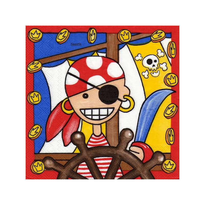 1 serviette papier Pirate -5