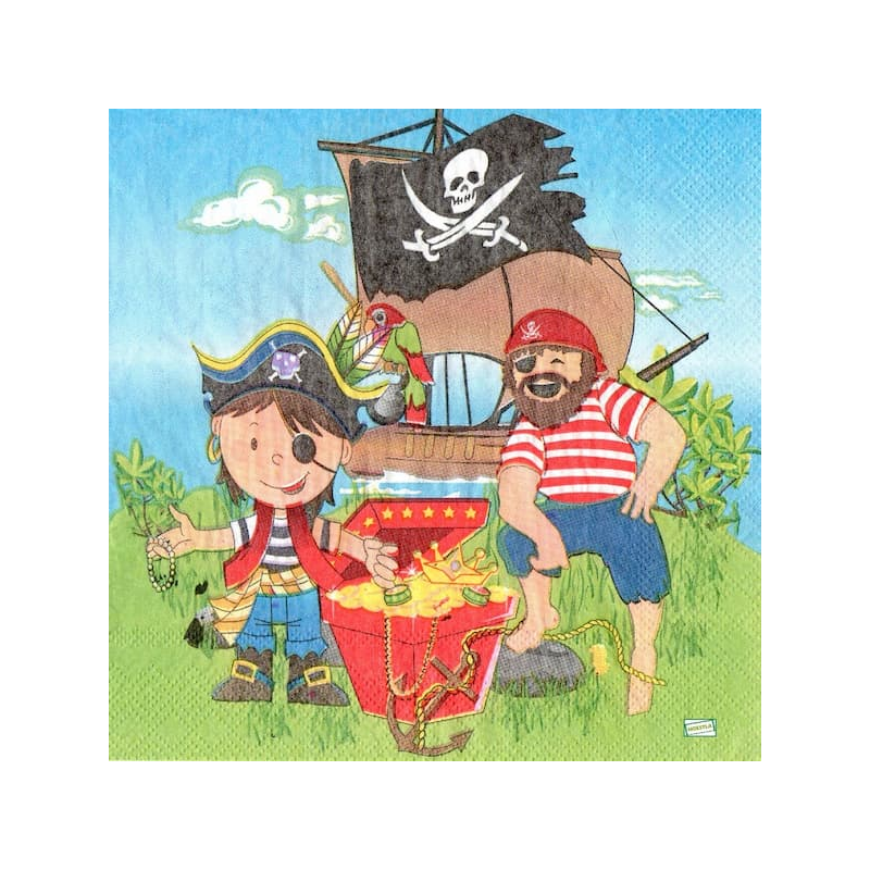 1 serviette papier Pirate -9