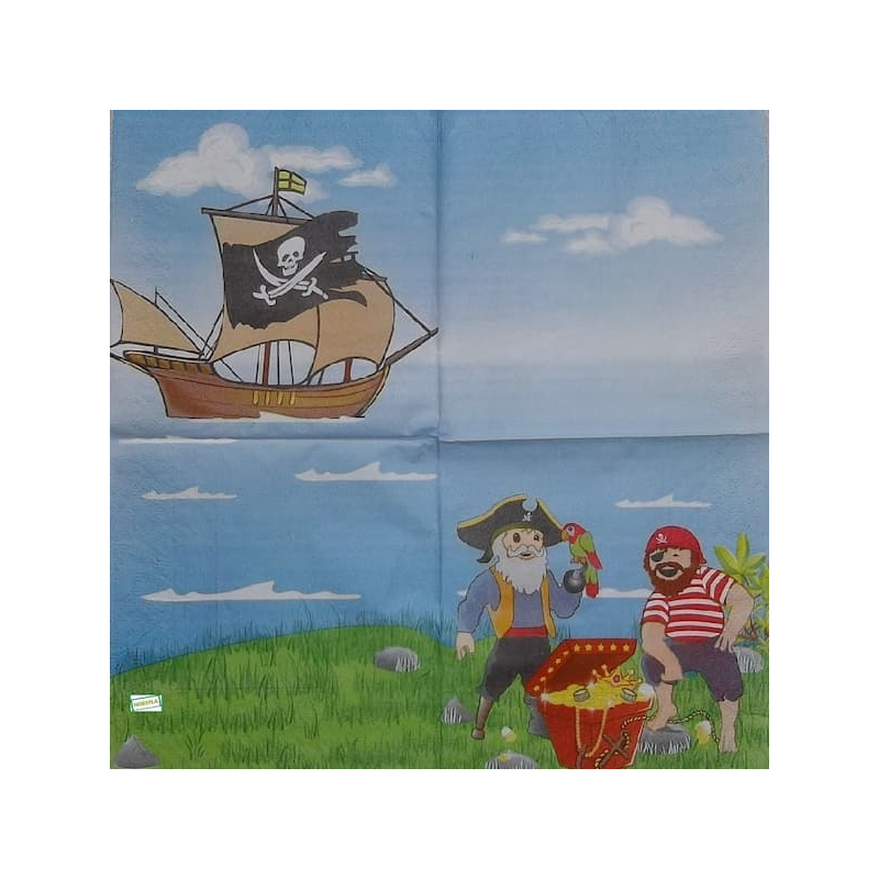 1 serviette papier Pirate -12