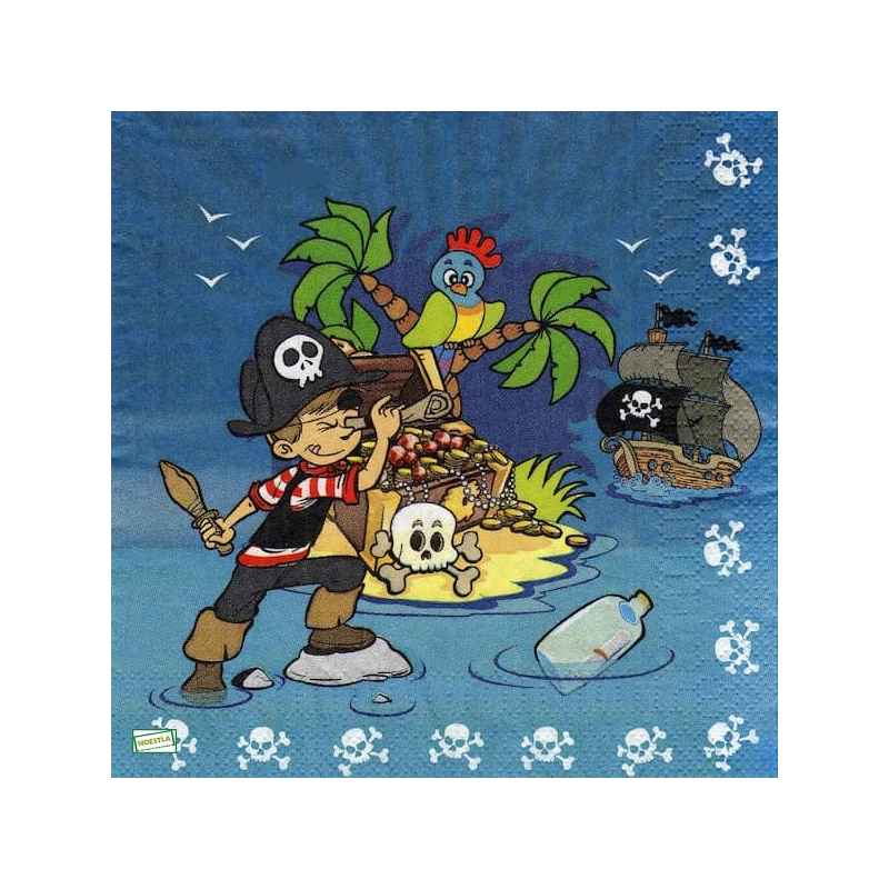 1 serviette papier Pirate -15