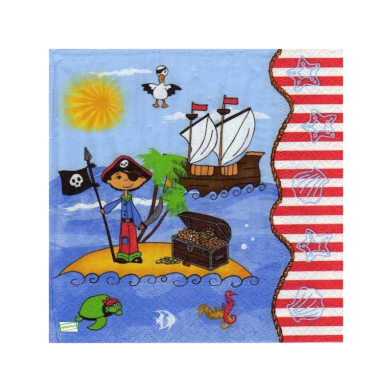 1 serviette papier Pirate -21
