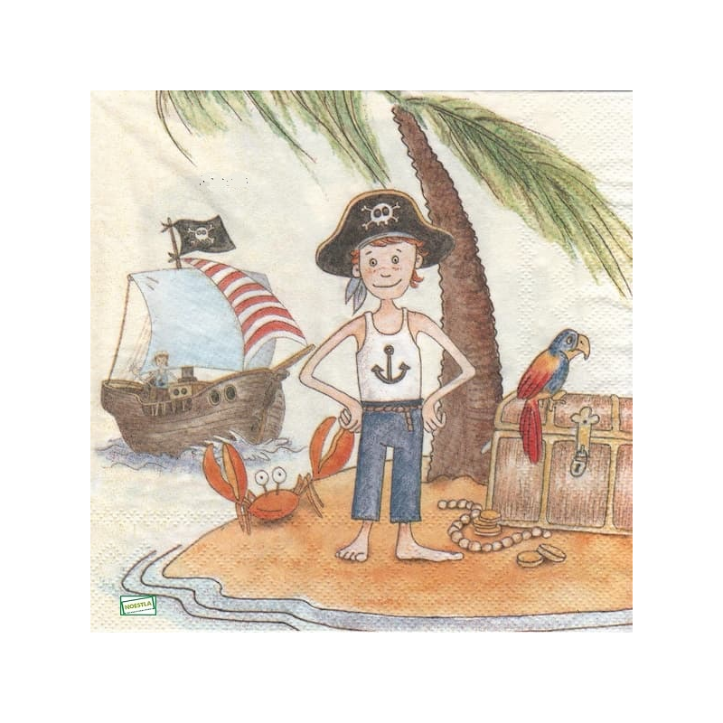 1 serviette papier Pirate -30