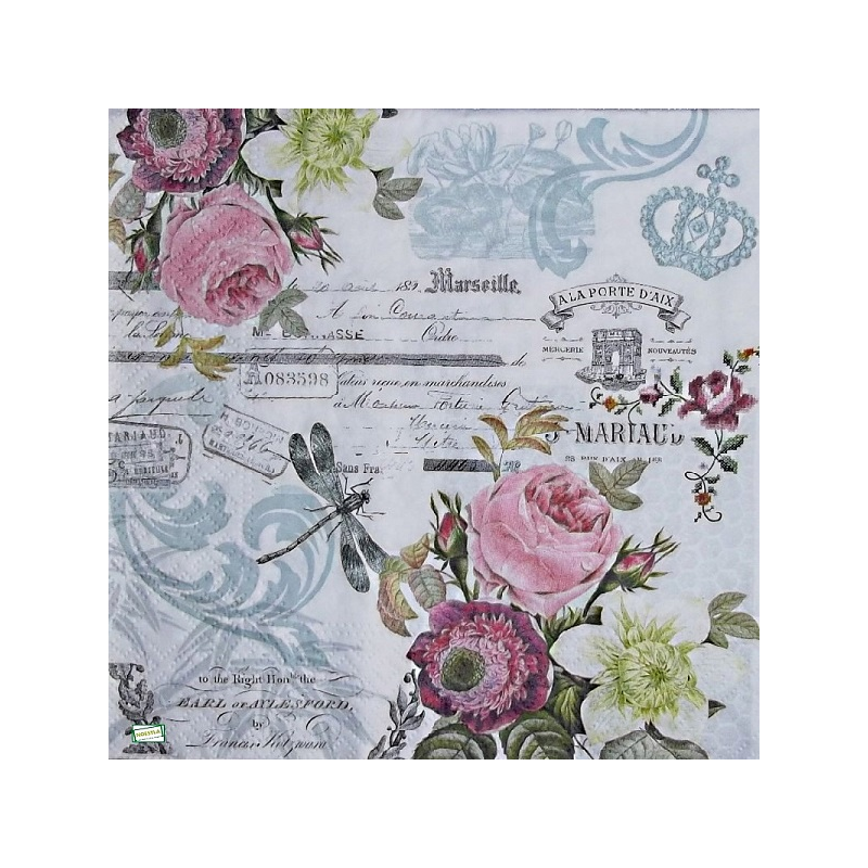 1serviette papier Les Roses-24