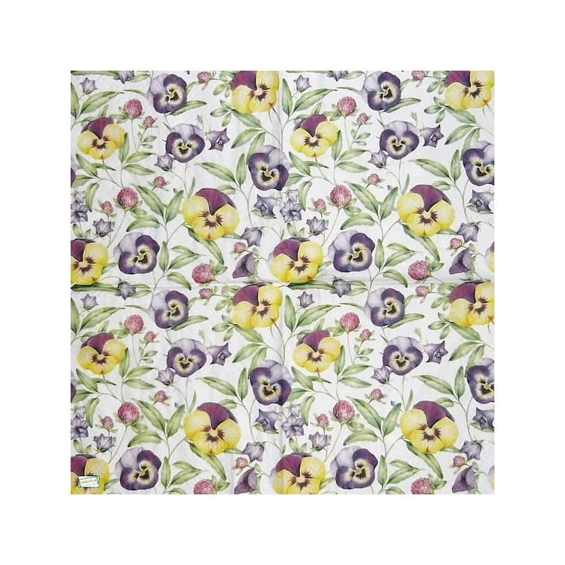 1serviette papier Pensées-1