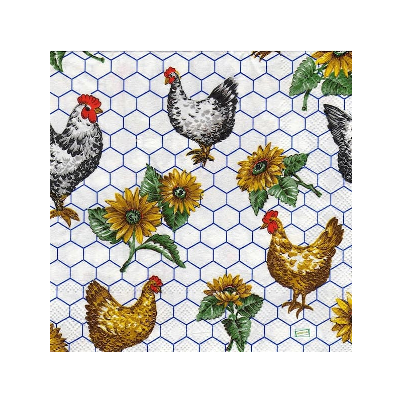 1serviette papier Poules-16