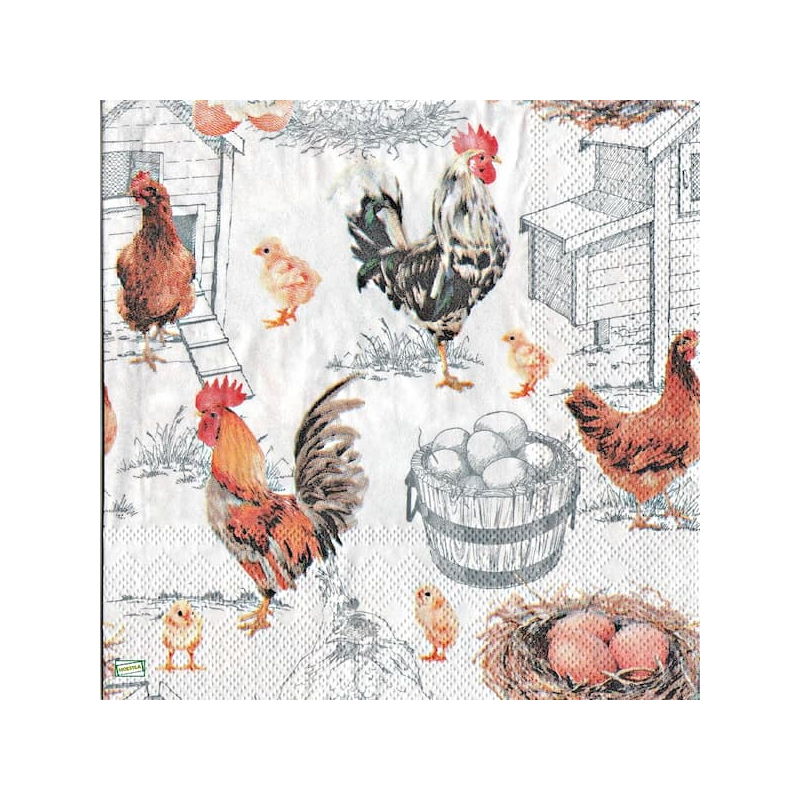 1serviette papier Poulets-28