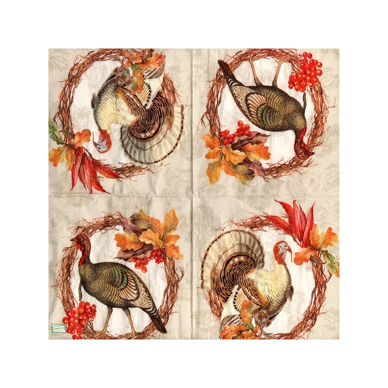 1 serviette Oiseaux Ferme -64