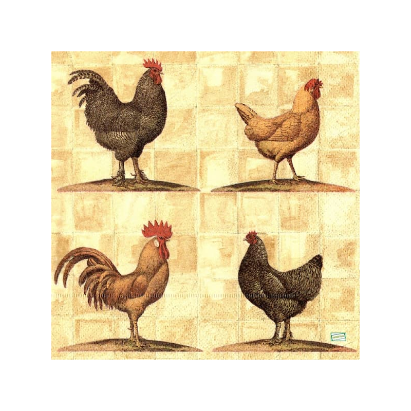 1serviette papier Poules-82