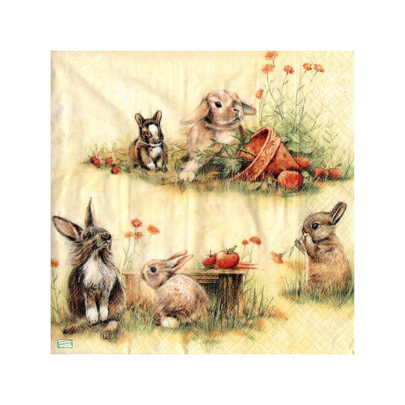 1serviette papier Lapins-17