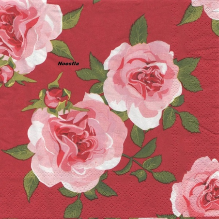 5serviettes papier Roses-45