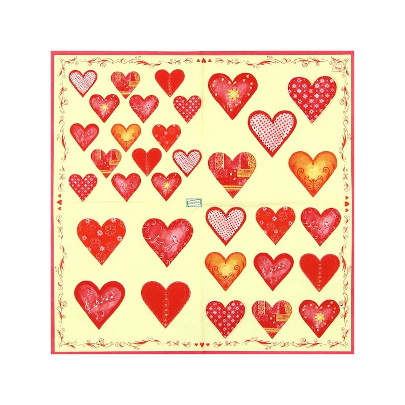 1serviette papier Coeurs-3