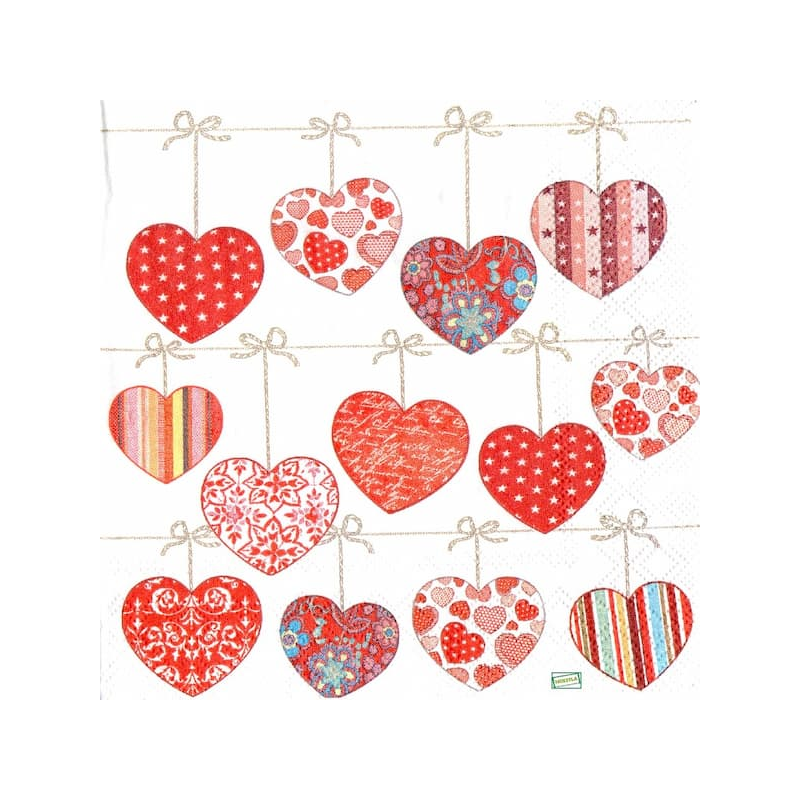 1serviette papier Coeurs-7