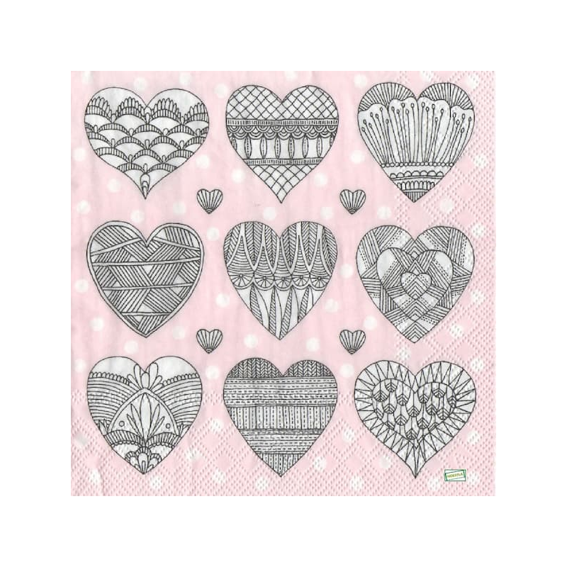 1serviette papier Coeurs-10