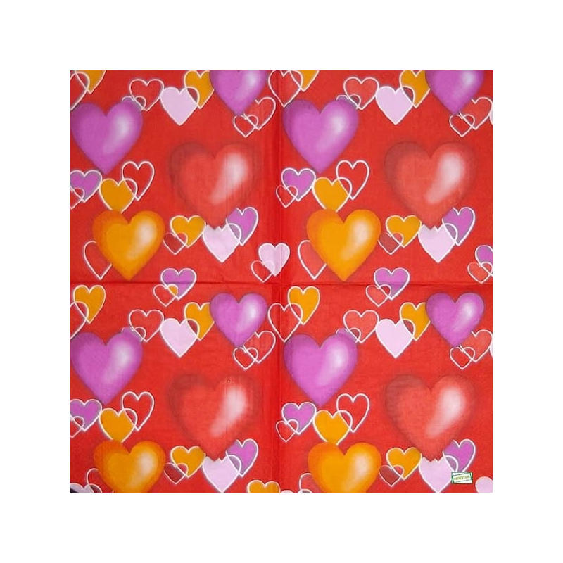 1serviette papier Coeurs-12