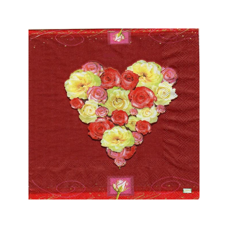1serviette papier Coeurs-13