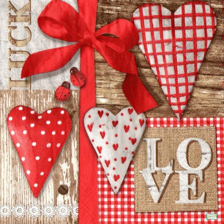 1serviette papier Coeurs -29