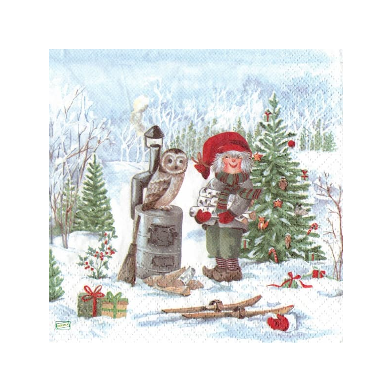 1 serviette papier Lutins -4