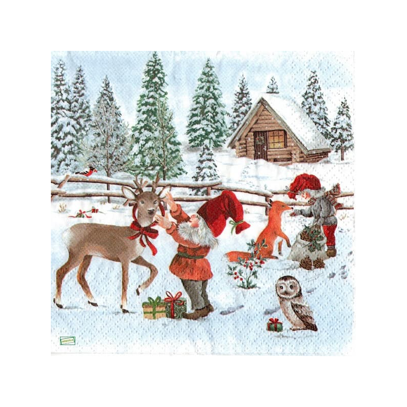 1 serviette papier Lutins -7