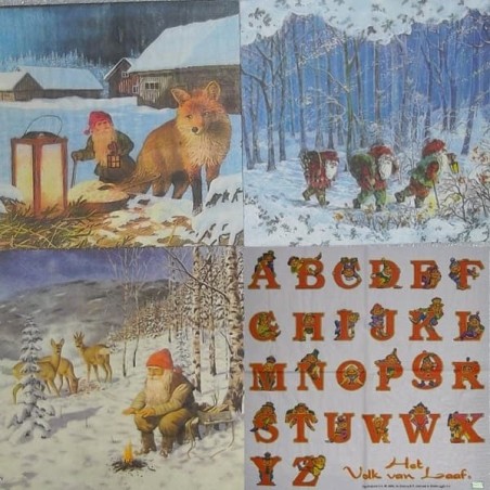 4 serviettes papier Lutins- 1