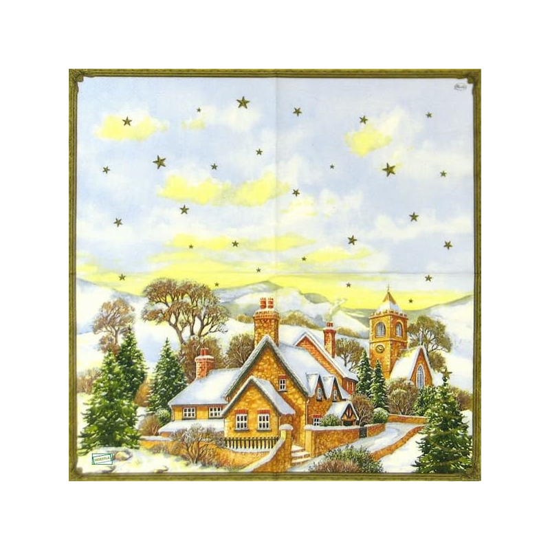 1serviette Paysage Enneigé-6