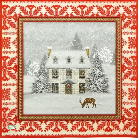 1serviette Paysage Enneigé -10