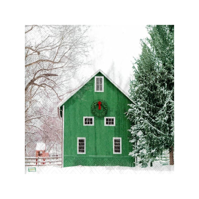 1serviette Paysage Enneigé-13