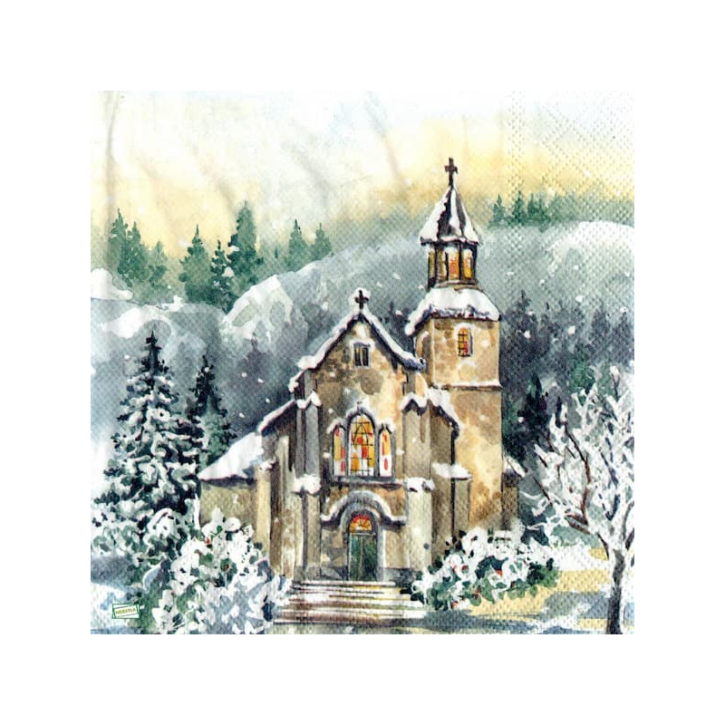 1 serviette Paysage Enneigé-27