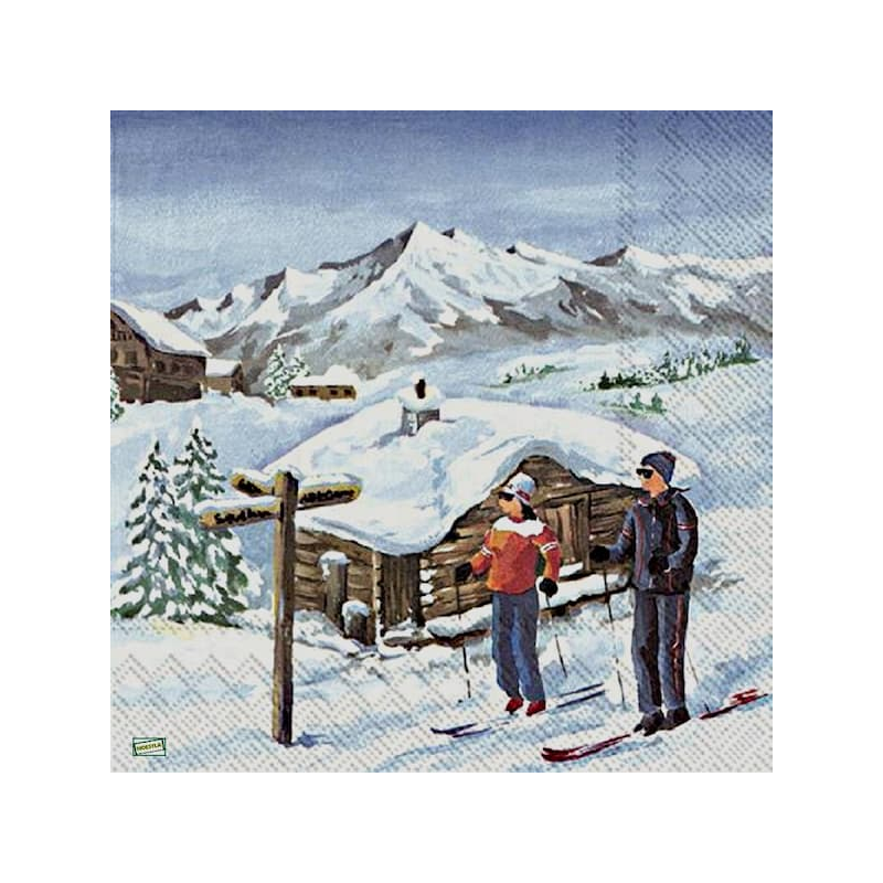 1 serviette Paysage Enneigé-29