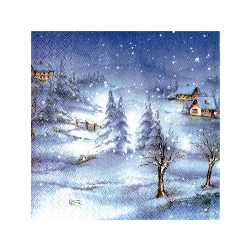 1serviette Paysage Enneigé -51