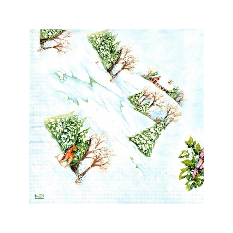 1serviette Paysage Enneigé -52