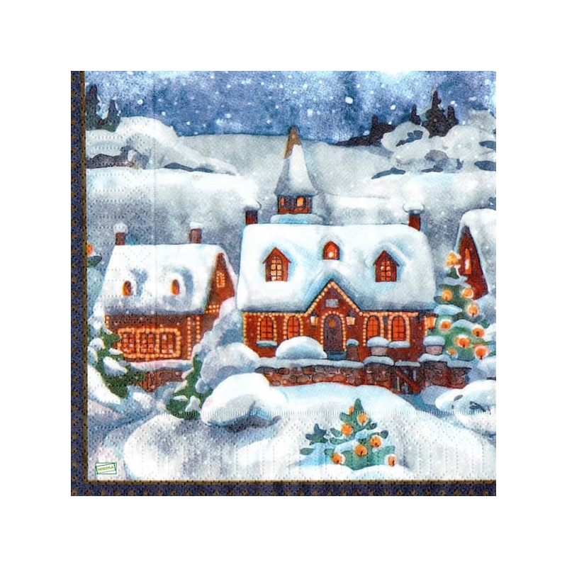 1serviette Paysage Enneigé-58