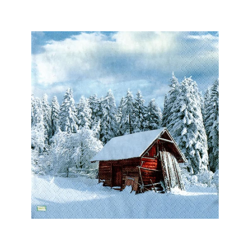 1serviette Paysage Enneigé-61