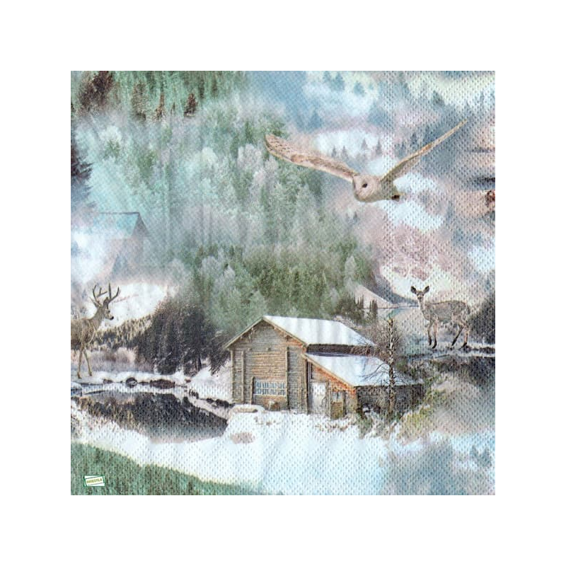 1serviette Paysage Enneigé-62