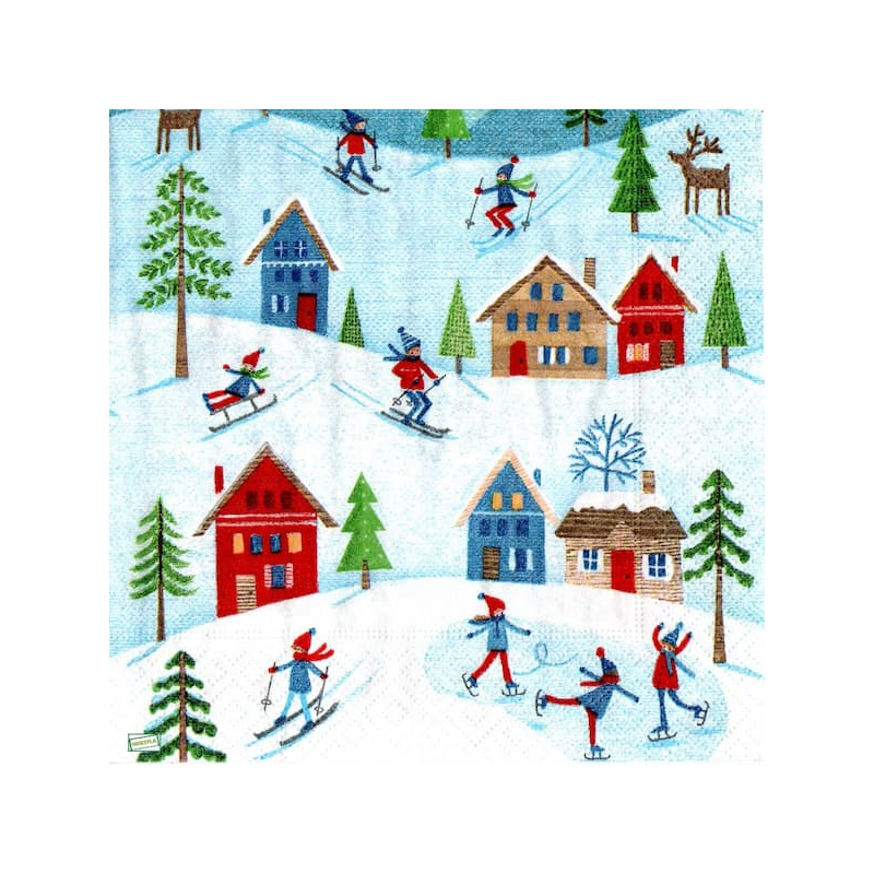 1serviette Paysage Enneigé -63