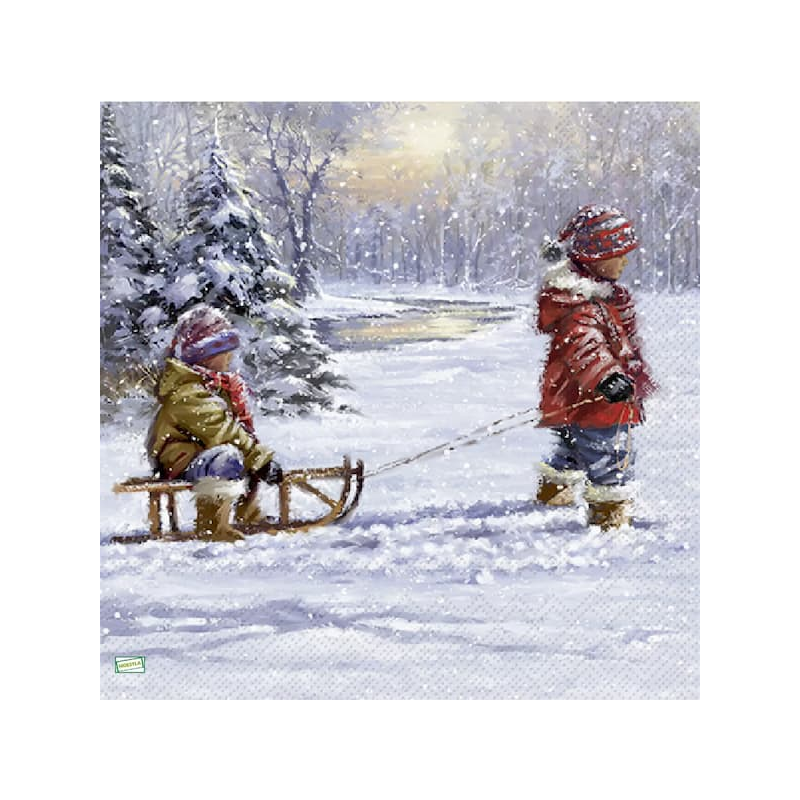 1serviette Paysage Enneigé-71