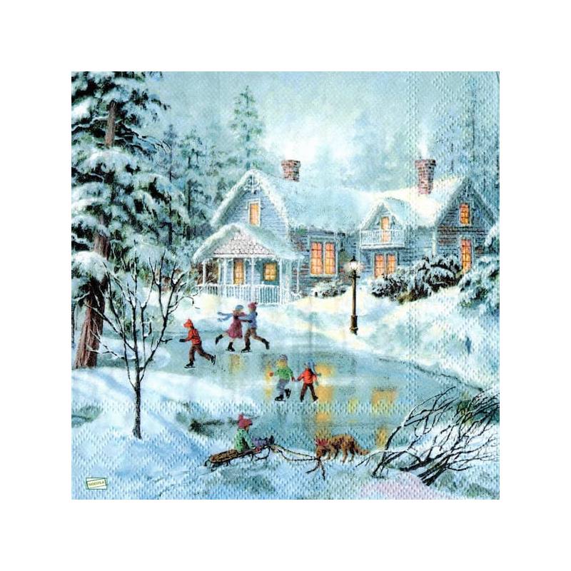 1serviette Paysage Enneigé-72