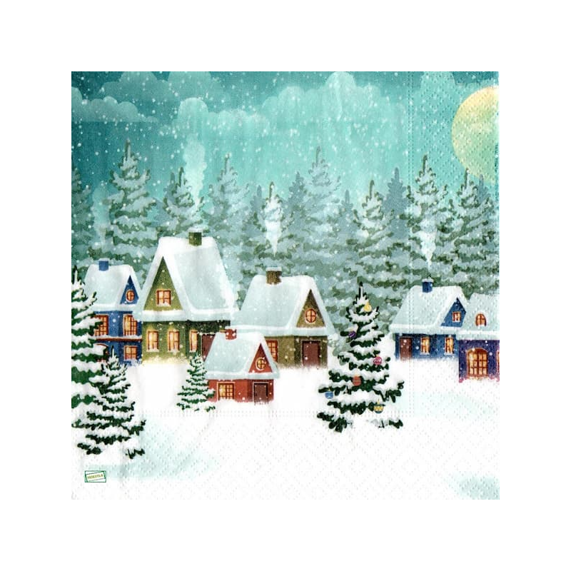 1serviette Paysage Enneigé-74