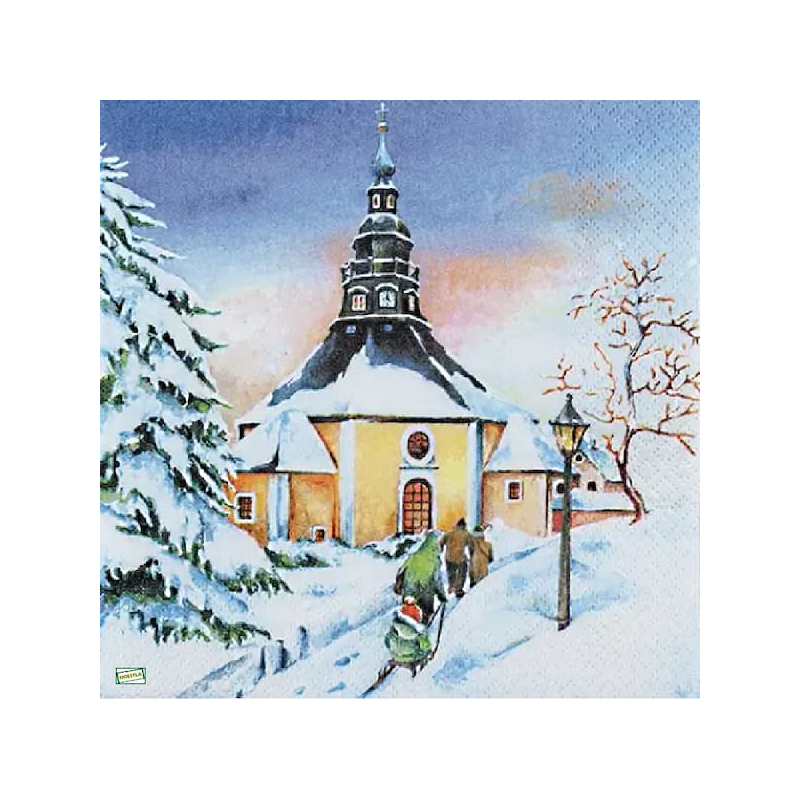 1 serviette Paysage Enneigé-78