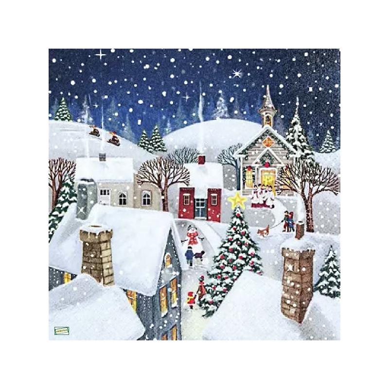 1serviette Paysage Enneigé-81