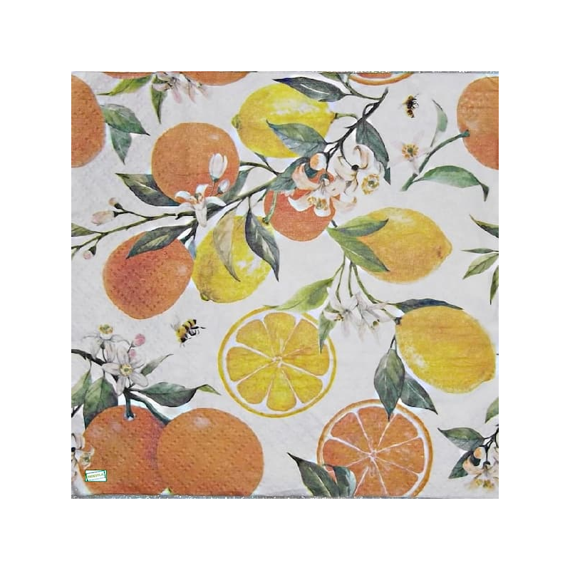 1 serviette Citrons Oranges-56