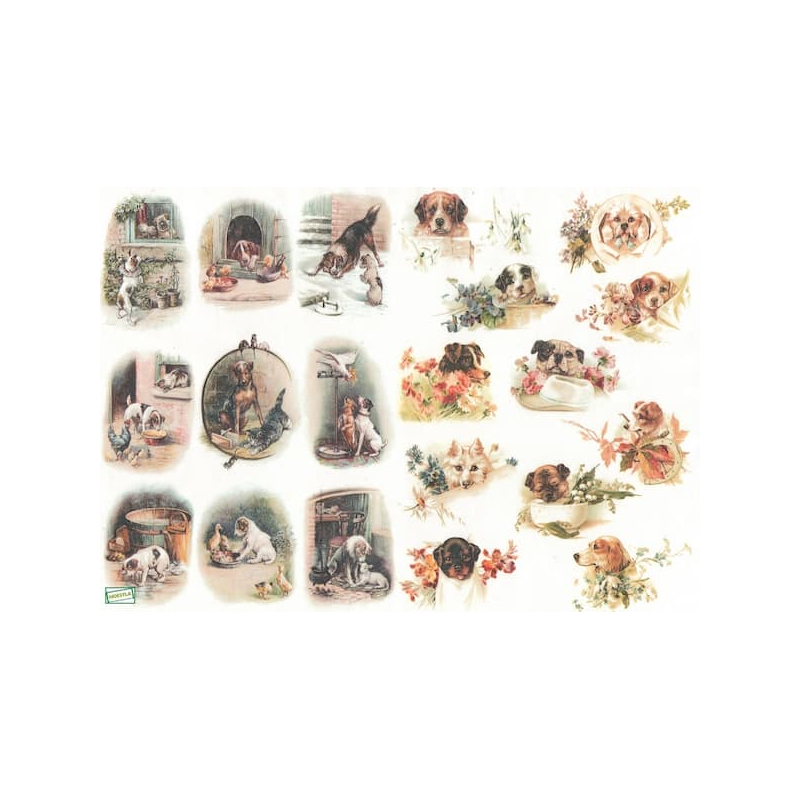 1 papier de riz Chiens -R1332