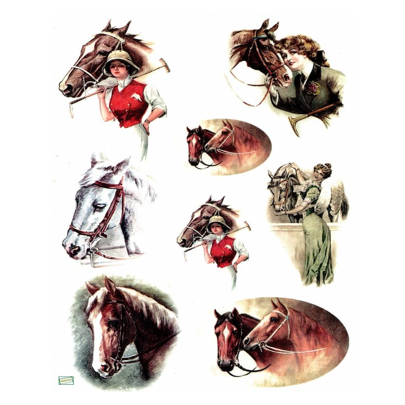 1 papier de riz Chevaux -R226