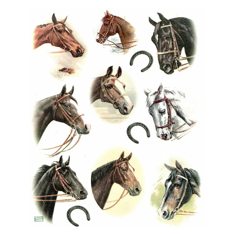 1 papier de riz Chevaux -R272