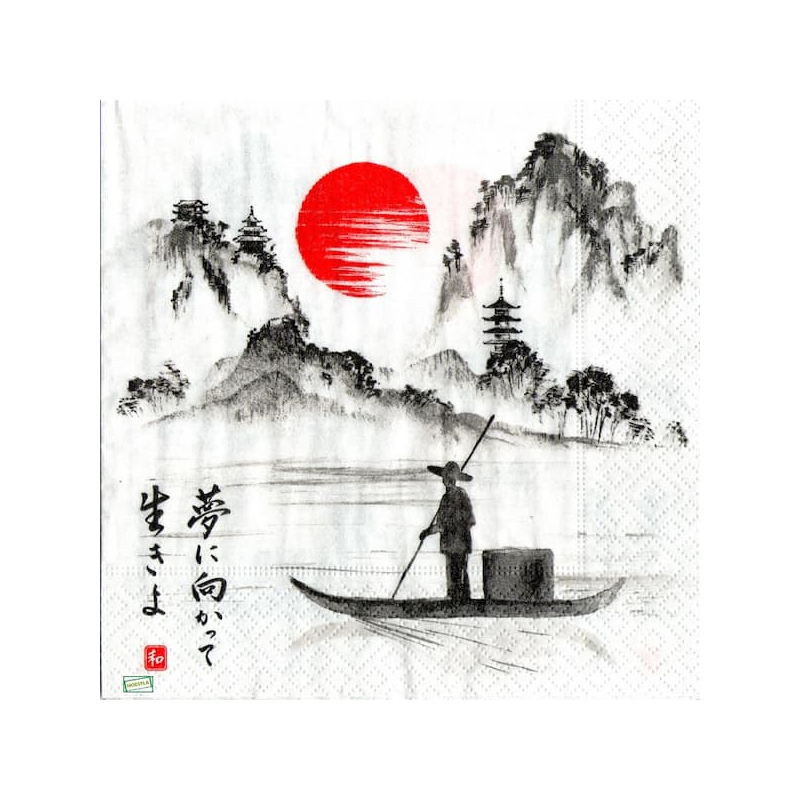 1 serviette papier Asie - 2